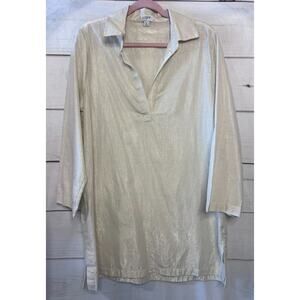 J. Crew Size Large Gold Tunic Shimmer Fun
